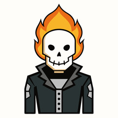 cartoon businessman with fire