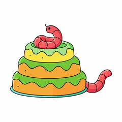 vector illustration of a cake