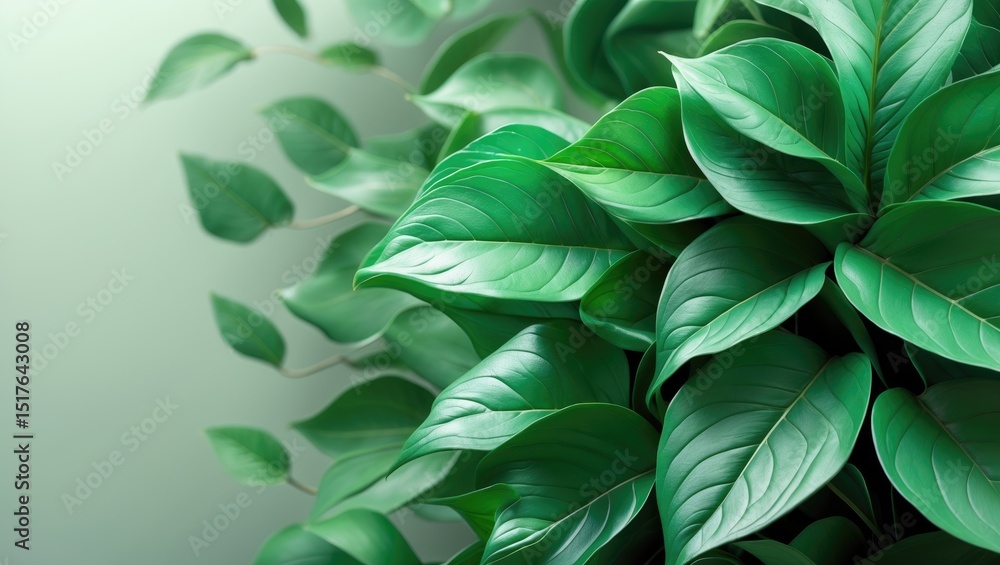 Poster greenery-inspired abstract pattern featuring leaf textures and lines