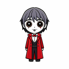 little girl in a red dress