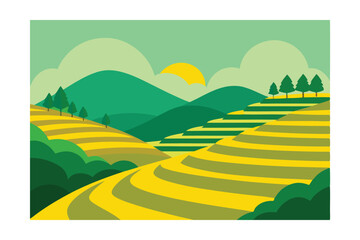 Obraz premium landscape with hills and mountains