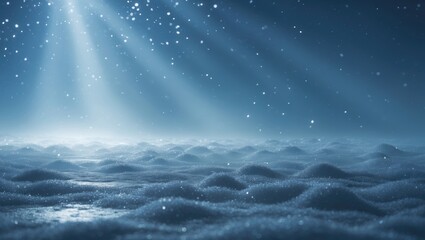 Fototapeta premium Dark winter scene with snowflakes and snow on a night background