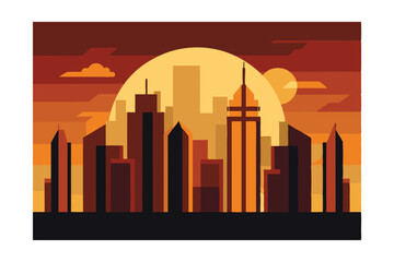 los angeles skyline at sunset