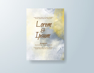 Wedding invitation with abstract watercolor background