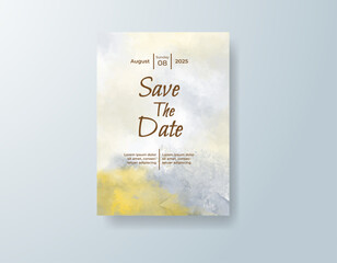 Wedding invitation with abstract watercolor background