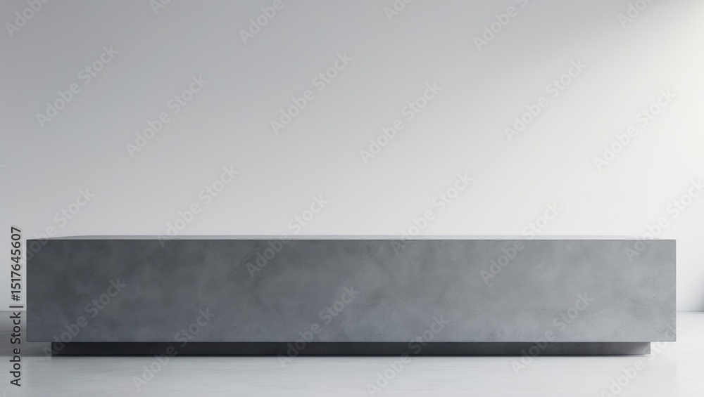 Poster gray concrete table with empty surface on white background for product display