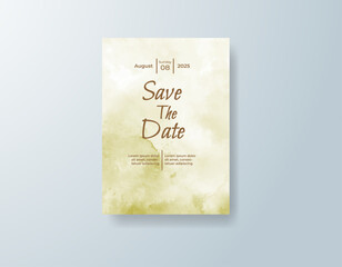 Wedding invitation with abstract watercolor background