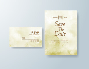 Wedding invitation with abstract watercolor background