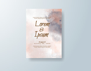 Wedding invitation with abstract watercolor background