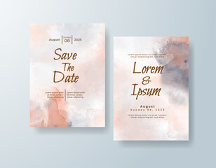 Wedding invitation with abstract watercolor background