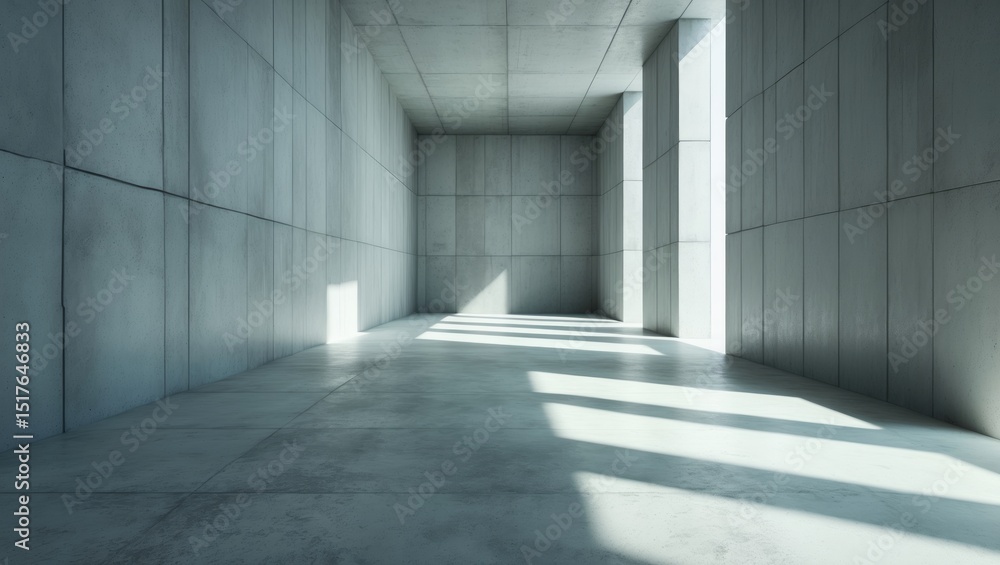Poster empty indoor space with concrete wall and floor in 3d rendering