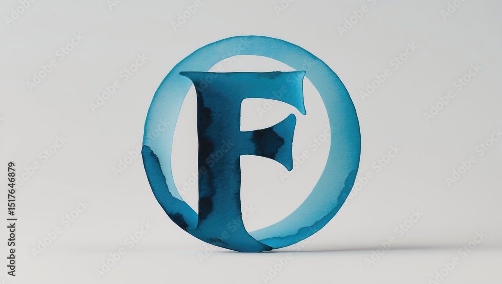 Poster textured blue felt circle featuring cutout surface and soft fabrics with abstract artistic design el