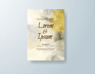 Wedding invitation with abstract watercolor background