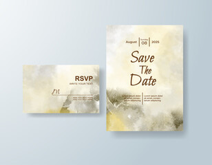 Wedding invitation with abstract watercolor background
