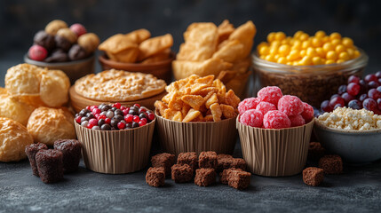 sugary snacks on display, a stark reminder of modern dietary temptations