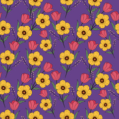 Vector illustration of a seamless floral