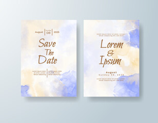 Wedding invitation with abstract watercolor background
