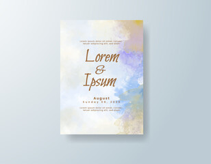 Wedding invitation with abstract watercolor background