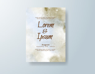Wedding invitation with abstract watercolor background