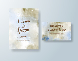 Wedding invitation with abstract watercolor background