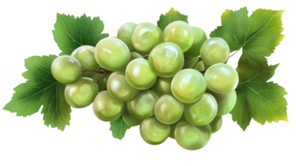 Bunch of green grape with leaves png fresh grapes png green grape cluster png fruit bunch png natural grapes png healthy fruit png garden grapes png vine grapes png transparent background image