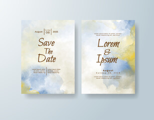 Wedding invitation with abstract watercolor background