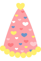 Pink Heart-Patterned Party Hat