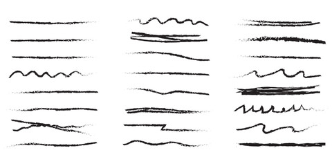 Vector swish swoosh squiggle lines set. Isolated fake signatures.