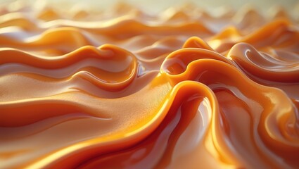 Abstract vibrant orange textile with seamless folds and geometric grid texture