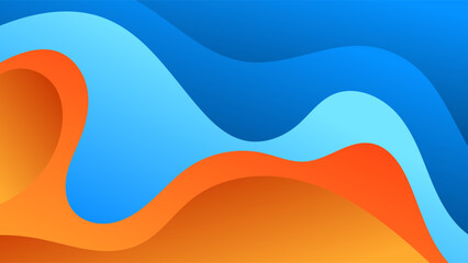 ABSTRACT BLURRED BACKGROUND ELEGANT GRADIENT BLUE ORANGE SMOOTH COLOR DESIGN VECTOR TEMPLATE GOOD FOR MODERN WEBSITE, WALLPAPER, COVER DESIGN 