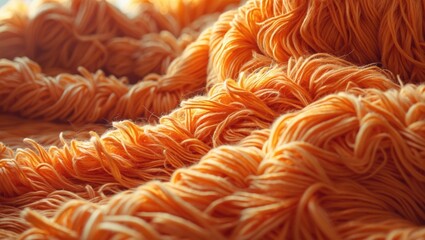 Close-up of luxurious red fur with detailed fibers and warm tones for cozy home decor