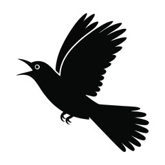 Obraz premium Bird in Upward Flight Motion Silhouette