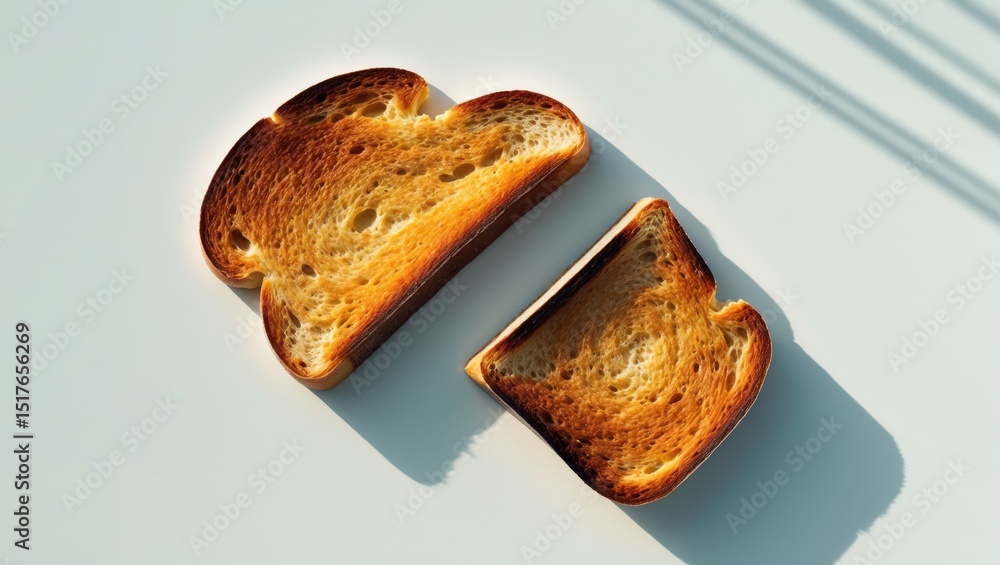 Poster crusty bread slice for toast isolated on white background