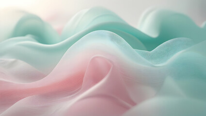 Obraz premium Pastel Fabric Waves Flowing Gently