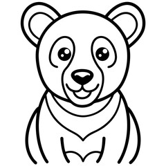 Friendly Bear Cub with Soft Lines vector illustration