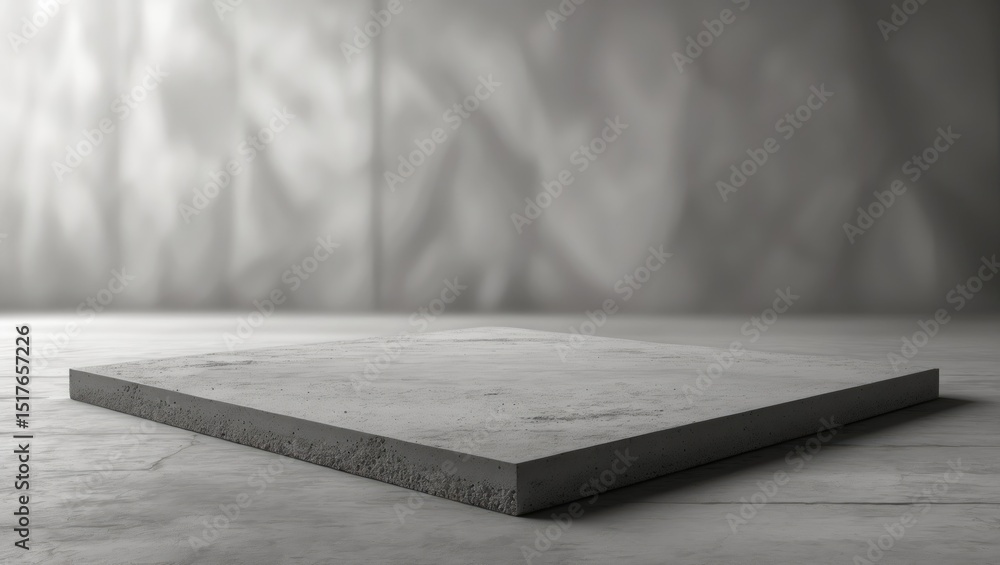 Poster concrete textured table display template with copy space