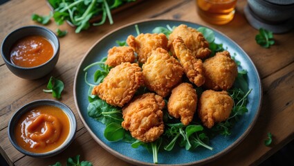 Rocky Mountain Oysters: Fried Meat Dish with Tasty Sauce at a Restaurant