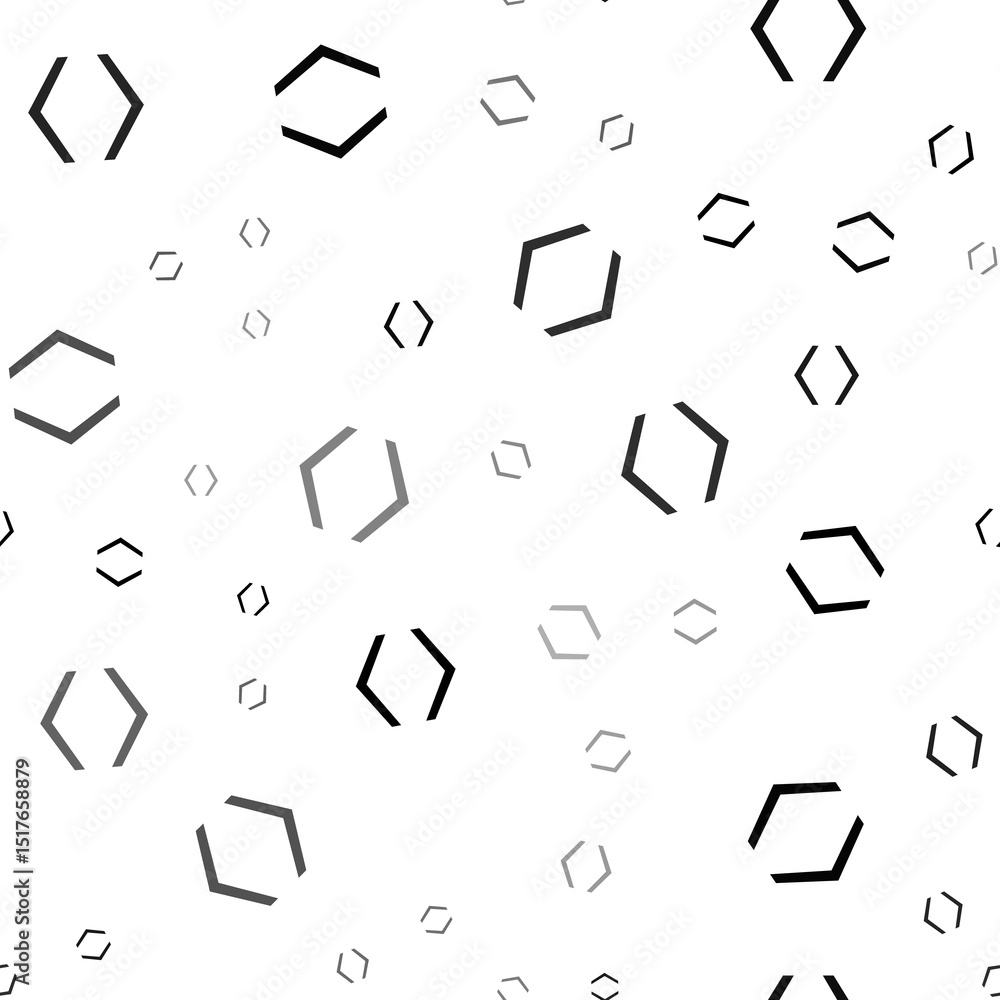 Poster seamless vector pattern with angle brackets symbols, creating a creative monochrome background with 