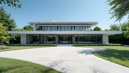 Modern marvel dream home nestled amongst serene trees a lifestyle of luxury architecture with clean lines and