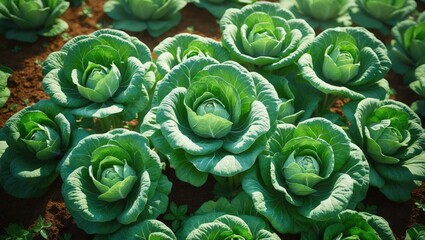 Fresh home-grown cabbage ready for harvest