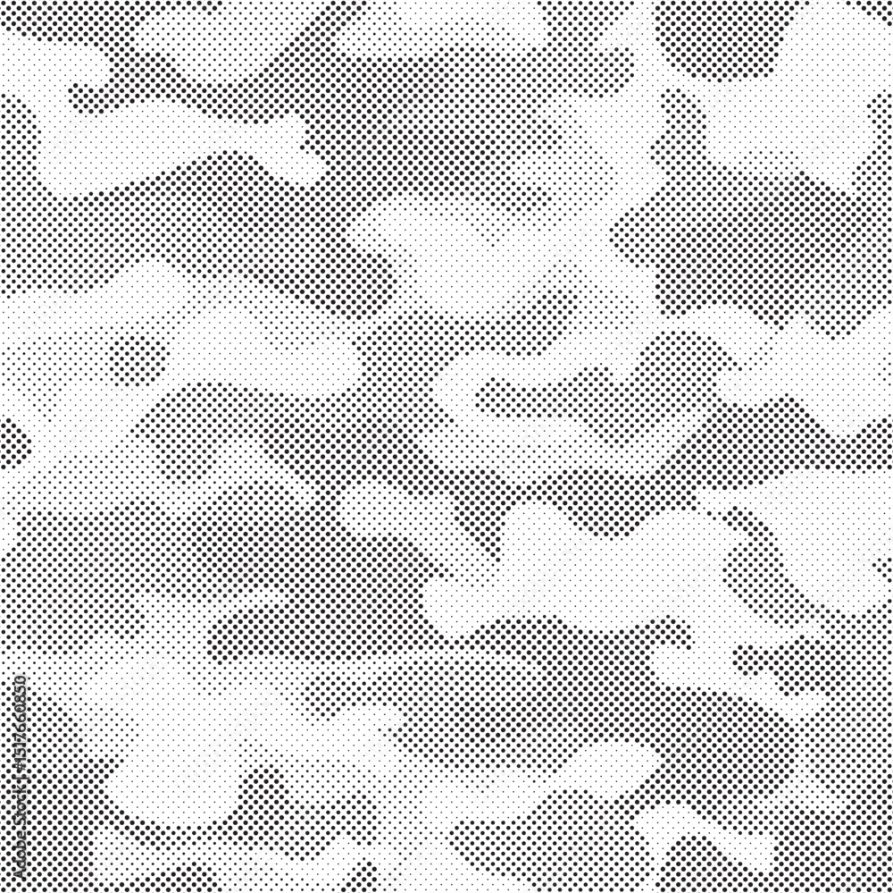 Aufkleber Abstract halftone background. Military camouflage effect dot seamless pattern texture. Dotted background as design element.