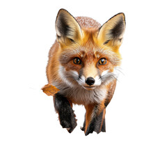 Fototapeta premium A fox is walking isolated on transparent background, png