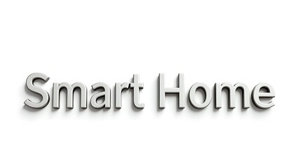 Innovative smart home text on a plain background showcasing modern technology trends