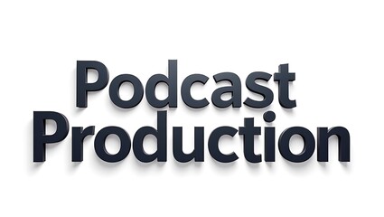 Focus on podcast production with modern  on plain background