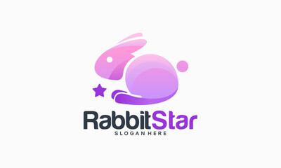 Obraz premium Playful design of a rabbit and a star.