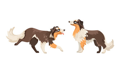 A delightful Pixel Art depicting Two Playful and Cheerful Collie Dogs in a colorful scene