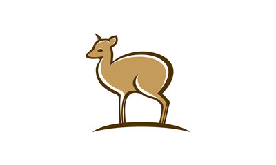 Silhouetted illustration of a deer.