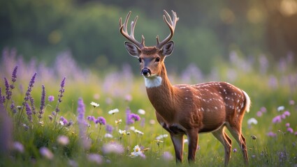 Summer Sunrise Scene Roe Deer