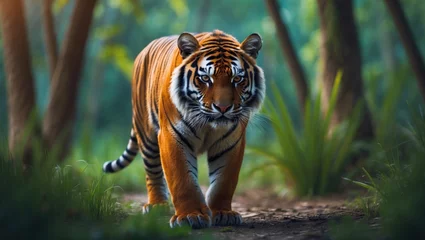 Siberian tiger: a Panthera tigris tigris predator from the wild jungle in Russia and East Asia © AkuAku