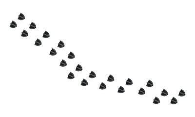 Bird tracks in diagonal arrangement.